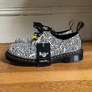 Dr. Martens 1461 White and Black Oxfords UK 8 W 10 M 9 Keith Haring